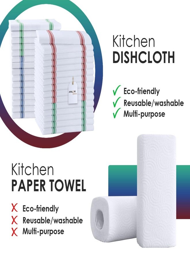 Avalon Kitchen Dish Towels Set (Value Pack of 30) Size 15x25 Inch, 100% Cotton Soft & Absorbent Linen Kitchen Towels, Tea Towel, Reusable Cleaning Cloths for Household Cleaning (Multi) - Image 2